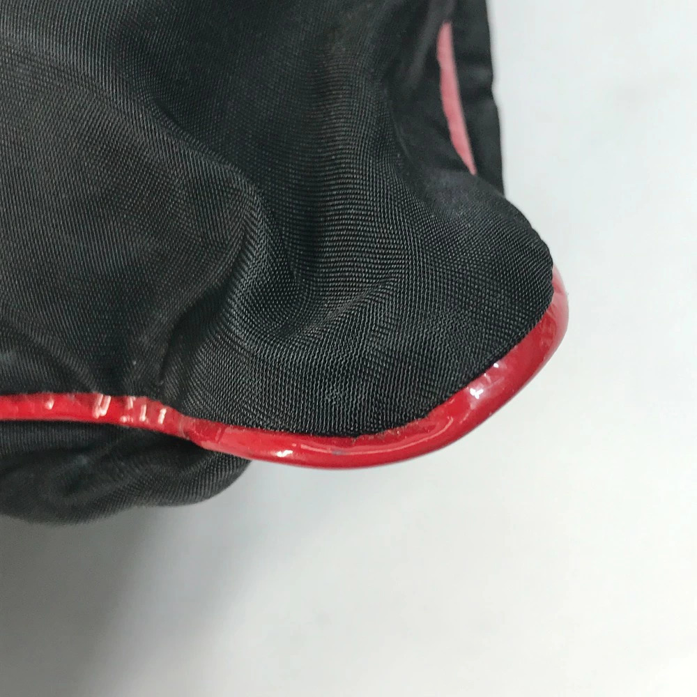 PRADA Bicolor Logo Drawstring Tote Bag Shoulder Handbag Enamel Black - Picture 6 of 15
